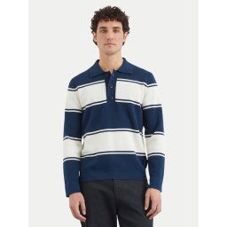 Marc O'Polo Тениска с яка и копчета 522 5042 60048 Тъмносин Regular Fit