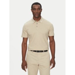 BOSS Тениска с яка и копчета Palosh 30 50471335 Бежов Slim Fit