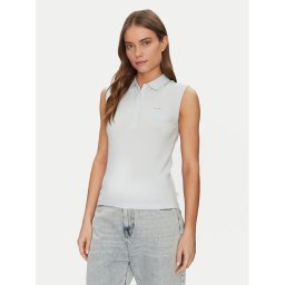 Guess Jeans Тениска с яка и копчета W5GP24 KCYR1 Син Regular Fit