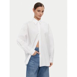 HUGO Риза 50537159 Бял Oversize