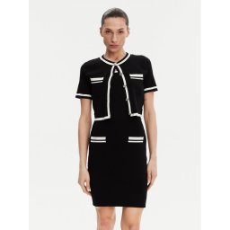 Morgan Плетена рокля 251-RMBIBI Черен Slim Fit
