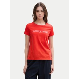 Tom Tailor Denim Тишърт 1045417 Червен Regular Fit
