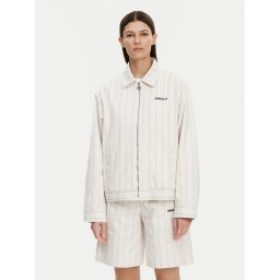 adidas Риза-яке Pinstripe Harrington JJ3476 Бял Loose Fit