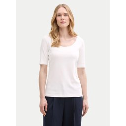 Tom Tailor Тишърт 1045541 Бял Regular Fit
