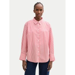 Tom Tailor Denim Риза Striped loose-fit shirt 1040551 Червен Regular Fit
