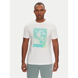 Puma Тишърт Graphics Photoprint 684836 Бял Regular Fit