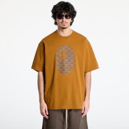 Тениска A BATHING APE College Monogram Ape Head Relaxed Fit Tee UNISEX Beige XXL