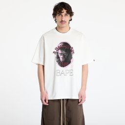 Тениска A BATHING APE Garment Dye Rhinestone Ape Head Relaxed Fit Tee UNISEX Ivory L