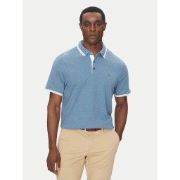 Michael Kors Тениска с яка и копчета CS2512720B Син Regular Fit