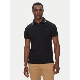 KARL LAGERFELD Тениска с яка и копчета 745002 552200 Черен Slim Fit