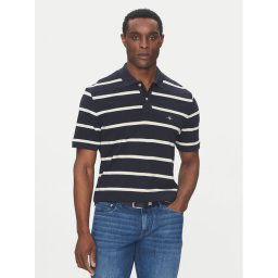 Gant Тениска с яка и копчета 2014022 Тъмносин Regular Fit