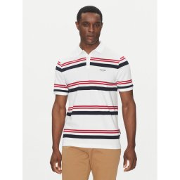 Hechter Paris Тениска с яка и копчета 74016 151928 Бял Regular Fit