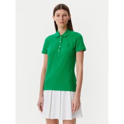 Lacoste Тениска с яка и копчета PF5462 Зелен Slim Fit