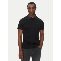KARL LAGERFELD Тениска с яка и копчета 745001 552200 Черен Slim Fit