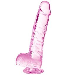 Лепяща се пенис отливка - мини дилдо "CRYSTALLINE PINK" 15 см