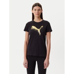 Puma Тишърт Essentials Metallic 684995 Черен Regular Fit
