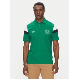 Hechter Paris Тениска с яка и копчета Pique X-Tech 74026 151929 Зелен Regular Fit