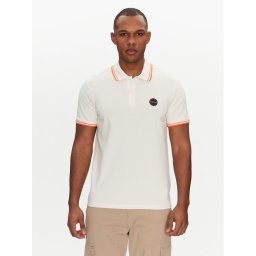 Napapijri Тениска с яка и копчета E-Macas NP0A4ID5N1A1 Бял Regular Fit