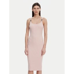 MICHAEL Michael Kors Плетена рокля MT482IL33D Розов Slim Fit