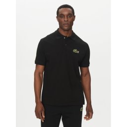 Lacoste Тениска с яка и копчета PH2751 Черен Regular Fit