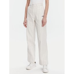 adidas Текстилни панталони Pinstripe JJ3483 Бял Regular Fit