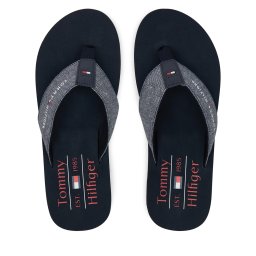 Джапанки Tommy Hilfiger Chambray Beach Sandal FM0FM05570 Тъмносин