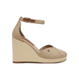 Tommy Hilfiger Обувки Flag High Wedge Espad Closed Toe FW0FW08494 Бежов