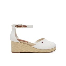 Tommy Hilfiger Обувки Flag Closed Toe Mid Wedge Espad FW0FW08657 Бял