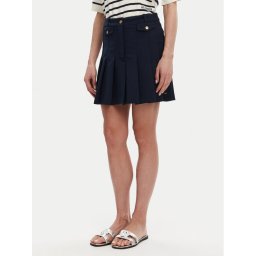 Tommy Hilfiger Плисирана пола WW0WW44731 Тъмносин Regular Fit