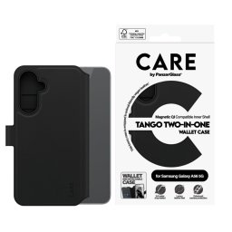 Калъф тефтер, Care by PanzerGlass за Samsung Galaxy A56, Tango, Two-in-One, Feature Case, Черен