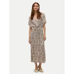 Vero Moda Лятна рокля Menny 10303701 Бежов Loose Fit