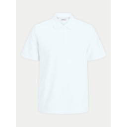 Jack & Jones Тениска с яка и копчета Benja 12269338 Бял Regular Fit