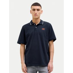 Jack & Jones Тениска с яка и копчета Hudson 12269238 Тъмносин Regular Fit