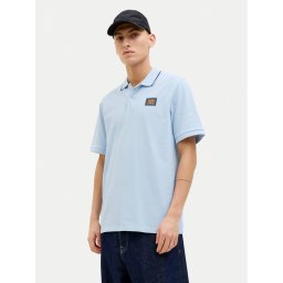 Jack & Jones Тениска с яка и копчета Hudson 12269238 Светлосиньо Regular Fit