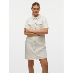 Vero Moda Дънкова рокля Jennie 10309665 Бял Regular Fit