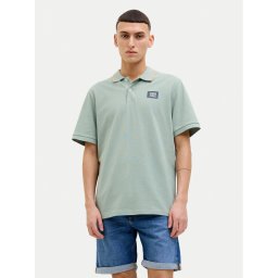 Jack & Jones Тениска с яка и копчета Hudson 12269238 Зелен Regular Fit