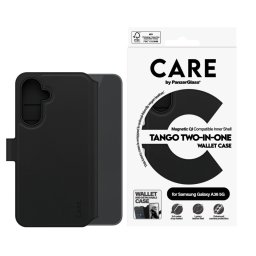 Калъф тефтер, Care by PanzerGlass за Samsung Galaxy A36, Tango, Two-in-One, Feature Case, Черен