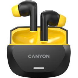 CANYON headset HEXAGON 7 TWS ANC+ENC Wireless Charge Black Yellow