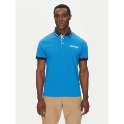 Napapijri Тениска с яка и копчета E-Zeri NP0A4ID4 Син Regular Fit