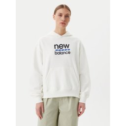 New Balance Суитшърт Sport Graphic WT51519 Бял Relaxed Fit
