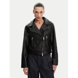 French Connection Кожено яке 7DZI5 Черен Regular Fit