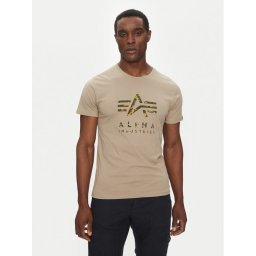 Alpha Industries Тишърт Camo Puff 146506 Бежов Regular Fit