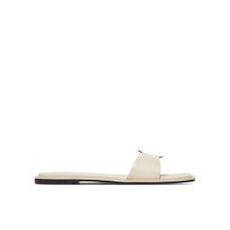 Calvin Klein Чехли Flat Slide W/Ck Hw Big - Lth HW0HW02482 Екрю