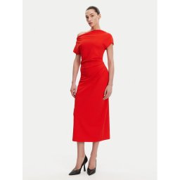French Connection Коктейлна рокля 71YDO Червен Slim Fit