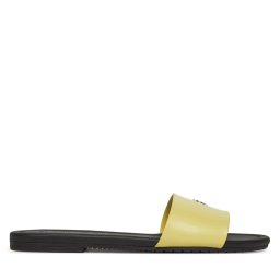 Чехли Calvin Klein Jeans Flat Sandal Slide Mg YW0YW01697 Жълт