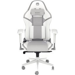 Endorfy Scrim Onyx White Gaming Chair, PU Leather + Breathable Fabric, Cold-pressed Foam, Memory Foam Cushions, Class 4 Gas Lift