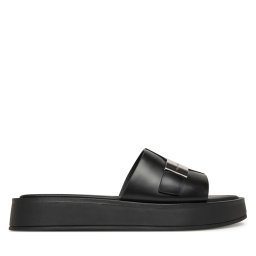 Чехли Calvin Klein Flatform Slide W/Ck Hw - Lth HW0HW02368 Черен
