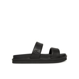 Calvin Klein Jeans Чехли Flat Molded Doublebar Sandal Lth YM0YM01226 Черен