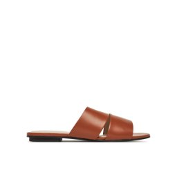 Calvin Klein Чехли Flat Slide - Lth 2 Straps HW0HW02365 Кафяв