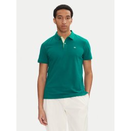 Tom Tailor Тениска с яка и копчета 1031006 Зелен Regular Fit